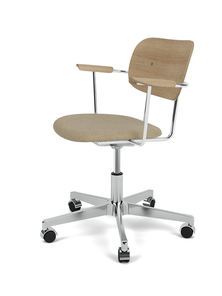 Co Task Chair Seat Upholstered w armrest Aluminium base
